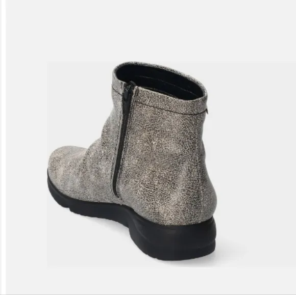 Mephisto Rezia Ankle Boots Side Zip Grey Black NEW SZ 8.5 NEW