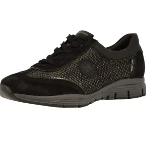 Mephisto | Yael Snakeskin Black Suede Sneakers 9.5