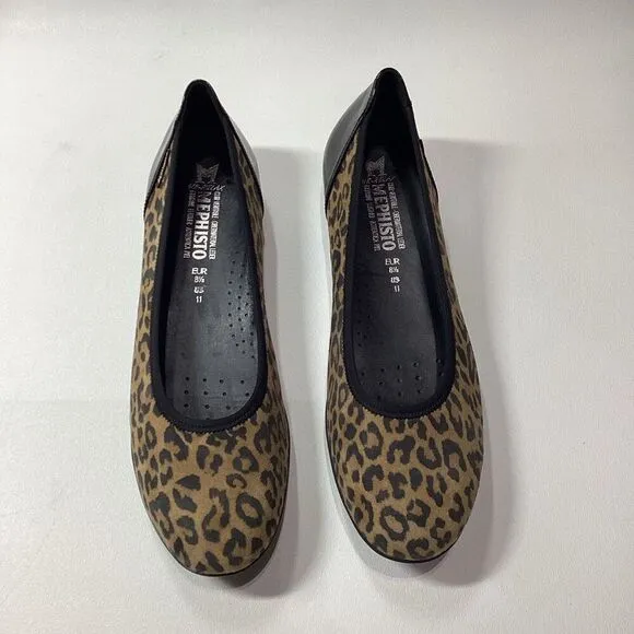 Mephisto Emilie animal print classic ballet flat in dark Brown Size 11