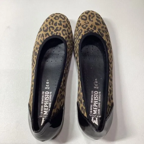 Mephisto Emilie animal print classic ballet flat in dark Brown Size 11