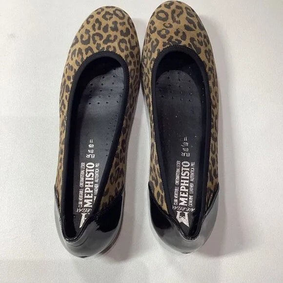 Mephisto Emilie animal print classic ballet flat in dark Brown Size 11