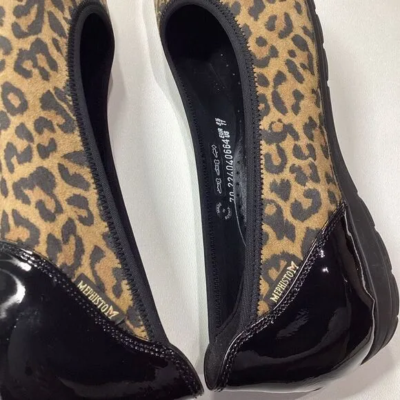 Mephisto Emilie animal print classic ballet flat in dark Brown Size 11