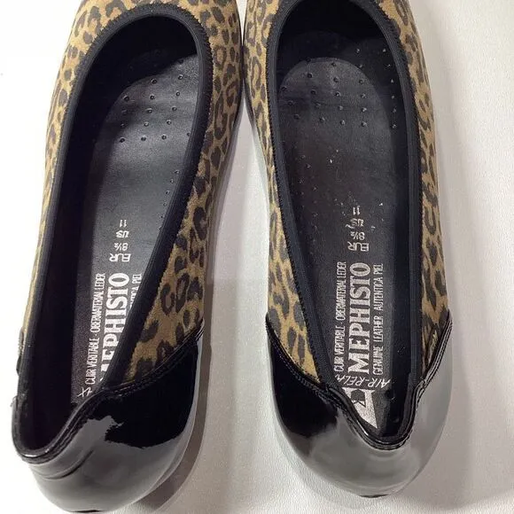 Mephisto Emilie animal print classic ballet flat in dark Brown Size 11