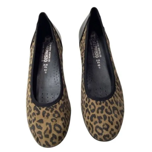 Mephisto Emilie animal print classic ballet flat in dark Brown Size 11