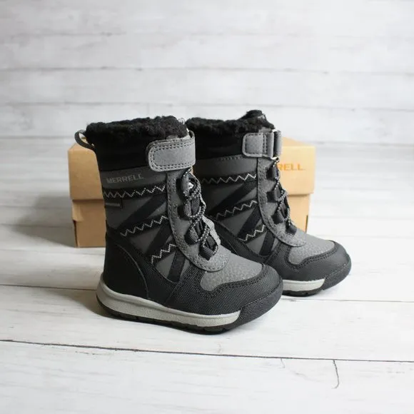 Merrell Baby Boy Winter Snow Boots Infant Size 5 Black Gray