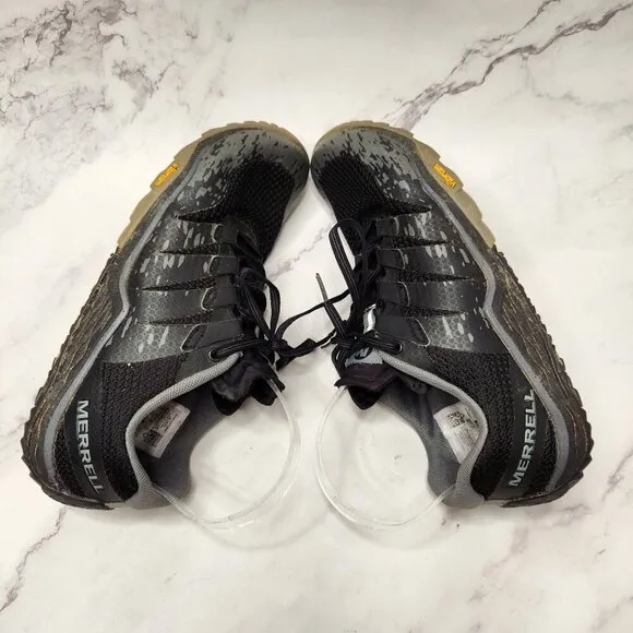 Merrell Trail Glove 5 Black Grey Barefoot Shoes Sneakers Minimalist Women's 8.5