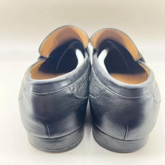 Mezlan Benito Slip On Loafers Men Size 13 Black Leather Close Toe Comfort Shoes