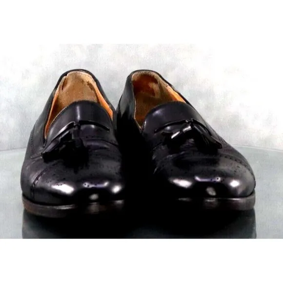 Mezlan Havana Men's Medallion Tassel Loafers Dress Shoes Size 10 Leather Black