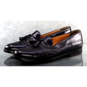 Mezlan Havana Men's Medallion Tassel Loafers Dress Shoes Size 10 Leather Black