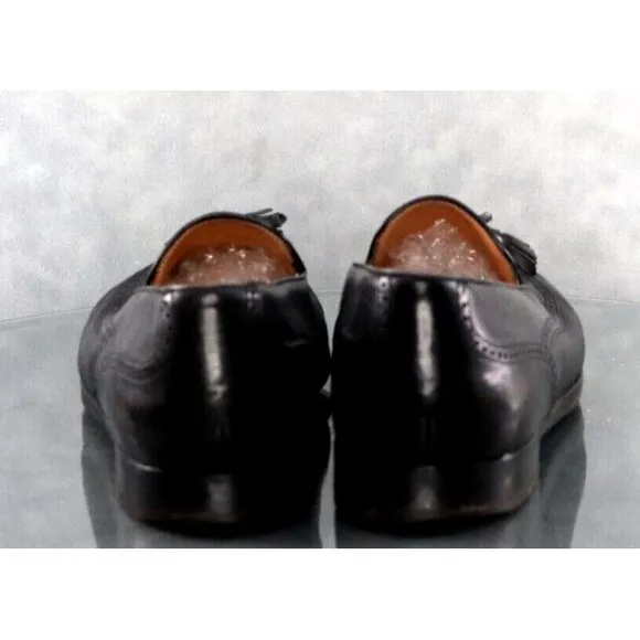 Mezlan Havana Men's Medallion Tassel Loafers Dress Shoes Size 10 Leather Black