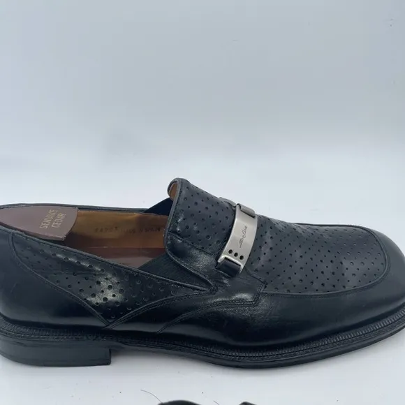 Mezlan Mens Dress Shoes Size 9.5 M Horse Bit Loafers Black Leather Spain