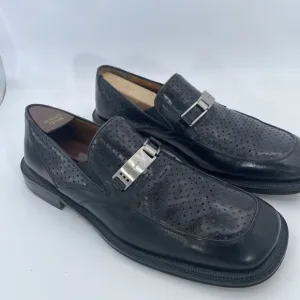 Mezlan Mens Dress Shoes Size 9.5 M Horse Bit Loafers Black Leather Spain