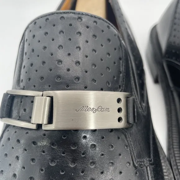Mezlan Mens Dress Shoes Size 9.5 M Horse Bit Loafers Black Leather Spain