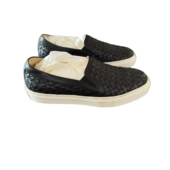 M.Gemi Womens Black Woven Leather Slip On Cerchio Sneakers Size 7.5 Eu 38.5