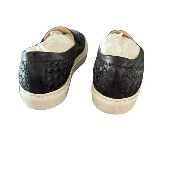 M.Gemi Womens Black Woven Leather Slip On Cerchio Sneakers Size 7.5 Eu 38.5