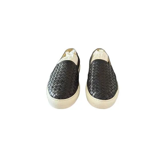 M.Gemi Womens Black Woven Leather Slip On Cerchio Sneakers Size 7.5 Eu 38.5
