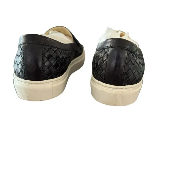 M.Gemi Womens Black Woven Leather Slip On Cerchio Sneakers Size 7.5 Eu 38.5