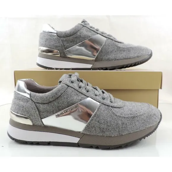 Michael Kors Allie Trainer Lace Up Sneakers Flannel Grey Size 9.5