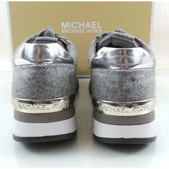 Michael Kors Allie Trainer Lace Up Sneakers Flannel Grey Size 9.5