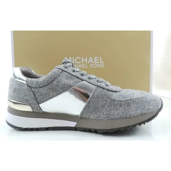 Michael Kors Allie Trainer Lace Up Sneakers Flannel Grey Size 9.5