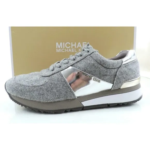 Michael Kors Allie Trainer Lace Up Sneakers Flannel Grey Size 9.5