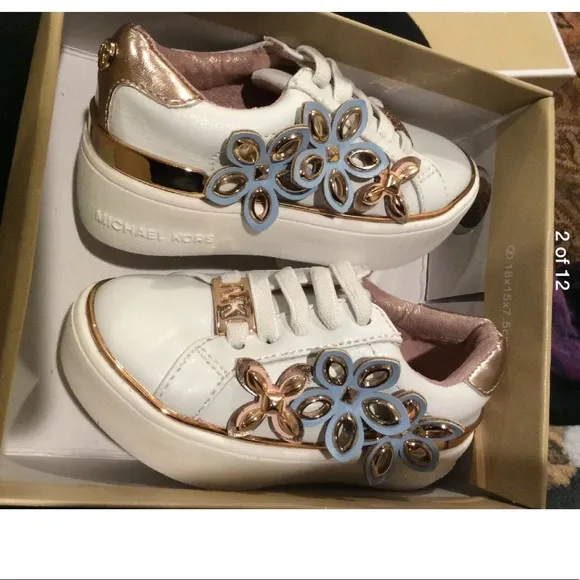 Michael kors floral embellished sneakers Sz 6 NIB