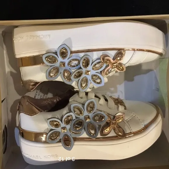 Michael kors floral embellished sneakers Sz 6 NIB