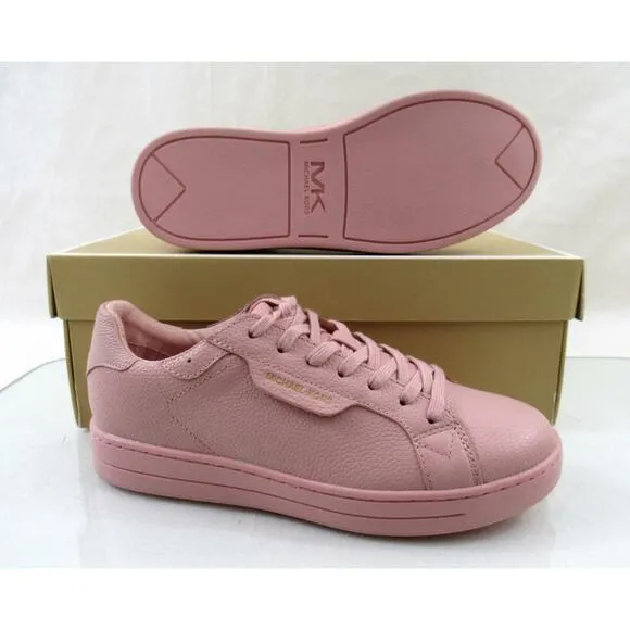 Michael Kors Keaton Lace Up Designer Sneakers MK Logo Pink Smokey Rose