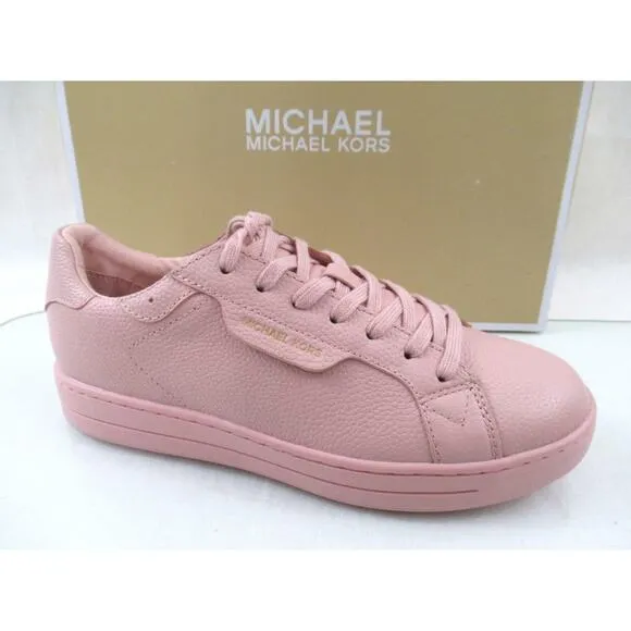 Michael Kors Keaton Lace Up Designer Sneakers MK Logo Pink Smokey Rose
