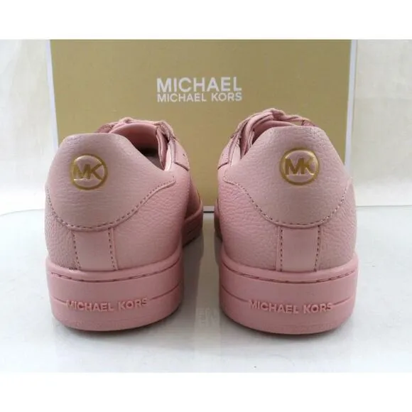 Michael Kors Keaton Lace Up Designer Sneakers MK Logo Pink Smokey Rose
