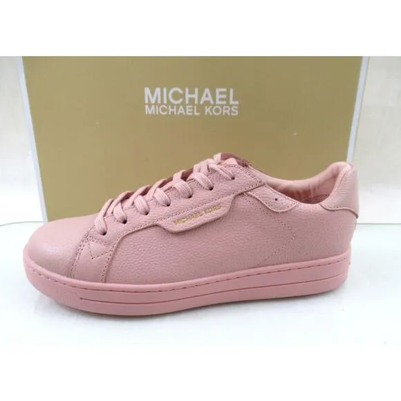 Michael Kors Keaton Lace Up Designer Sneakers MK Logo Pink Smokey Rose