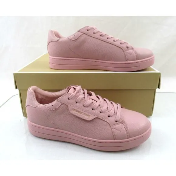 Michael Kors Keaton Lace Up Designer Sneakers MK Logo Pink Smokey Rose