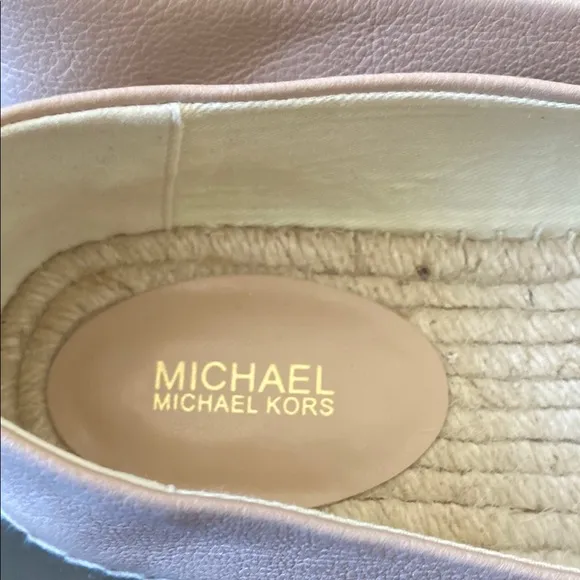 Michael Kors Leather Black and Tan Espadrilles with Two-Tone Design