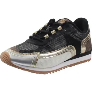 MICHAEL Michael Kors Womens Black Logo Knit Casual And Fashion Sneakers New
