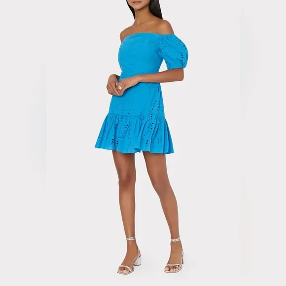 Milly Butterfly Eyelet Off The Shoulder Dress size 12 NWT