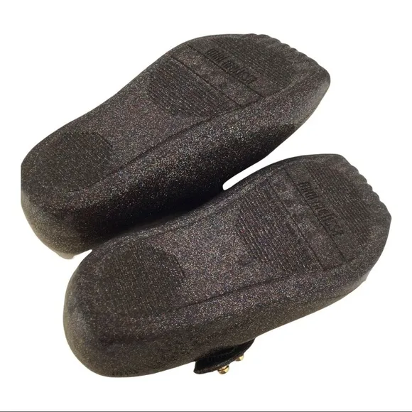 Mini Melissa Black Mary Jane Ballet Flats in Multicolored Glitter Shoes