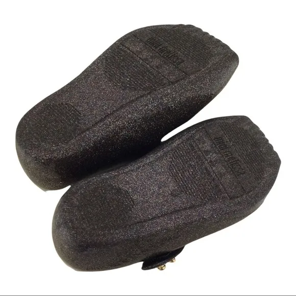 Mini Melissa Black Mary Jane Ballet Flats in Multicolored Glitter Shoes