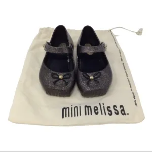 Mini Melissa Black Mary Jane Ballet Flats in Multicolored Glitter Shoes