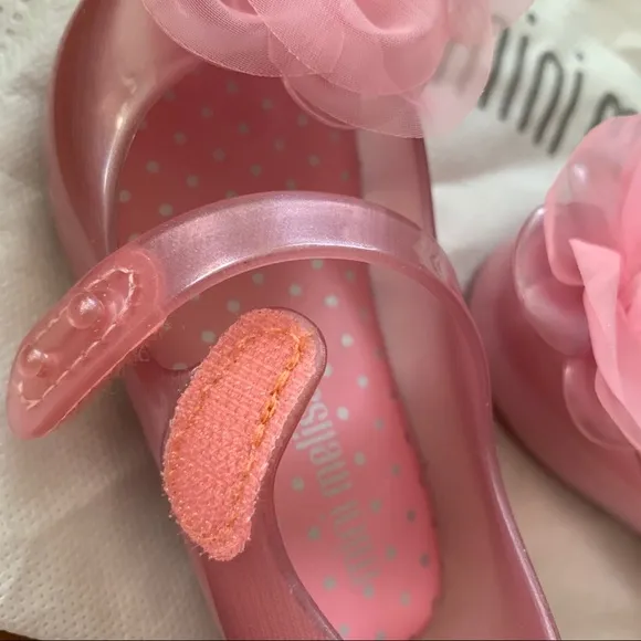 Mini Melissa Girl's Pink Chic Flats Size 5 NIB