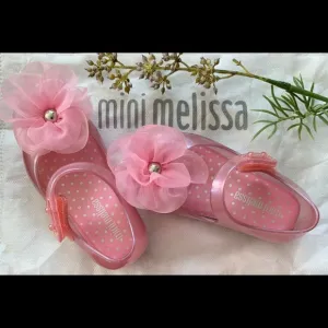 Mini Melissa Girl's Pink Chic Flats Size 5 NIB