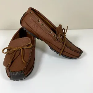 MINNETONKA Mens Genuine Moosehide Weekender Moccasin Loafers Caramel Size 8 EUC