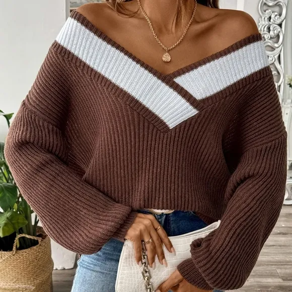 Mixed Melody Sweater - Brown