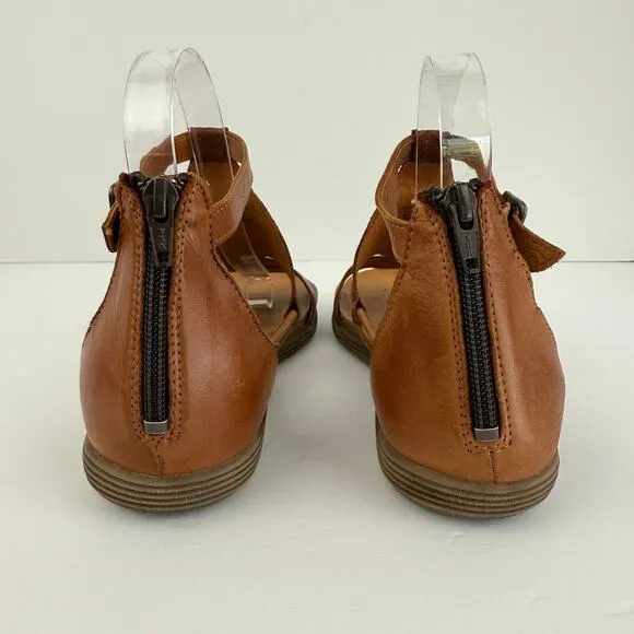 Miz Mooz Sandals Womens 8.5 Wide Brown Mari Leather Ankle Strap Artisan Boho