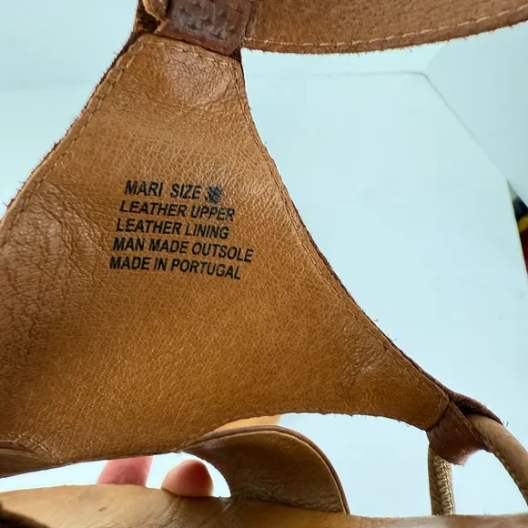 Miz Mooz Sandals Womens 8.5 Wide Brown Mari Leather Ankle Strap Artisan Boho