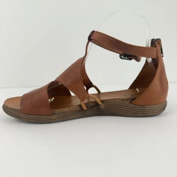 Miz Mooz Sandals Womens 8.5 Wide Brown Mari Leather Ankle Strap Artisan Boho