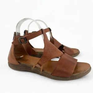Miz Mooz Sandals Womens 8.5 Wide Brown Mari Leather Ankle Strap Artisan Boho