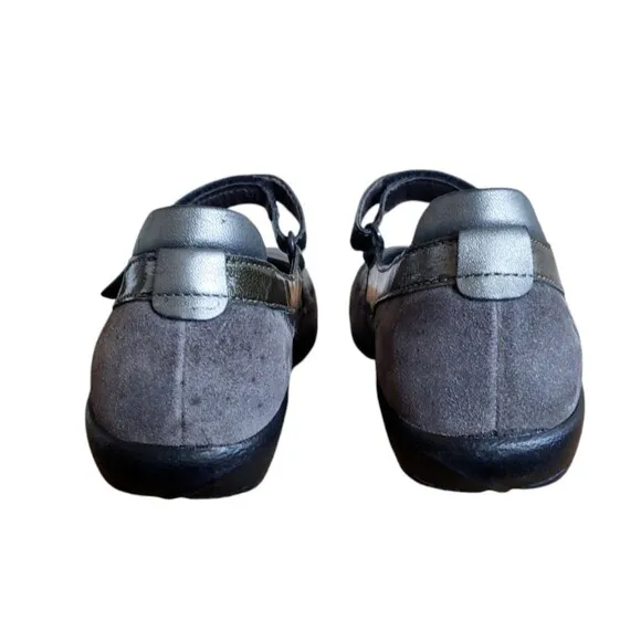 NAOT Kirei Suede Mary Jane Flats Comfort Shoes Gray women's Size 9 EUR 40