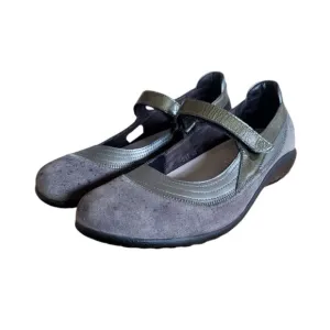 NAOT Kirei Suede Mary Jane Flats Comfort Shoes Gray women's Size 9 EUR 40