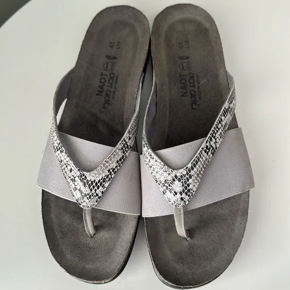 Naot Penelope Sandal Cobra Lite Grey Walking Slide Comfortable EU 41  US 10-10.5