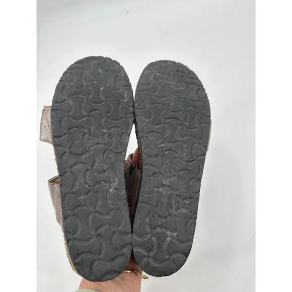 NAOT Susan metallic Leather Slides Size 37/ US 6 EUC